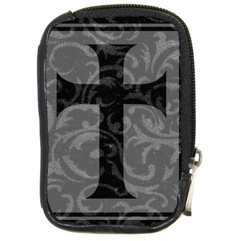Gothic Brocade Cross Compact Camera Leather Case from ArtsNow.com Front