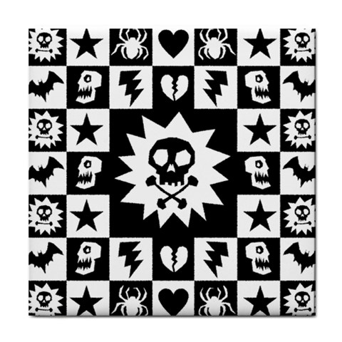 Gothic Punk Skull Tile Coaster from ArtsNow.com Front