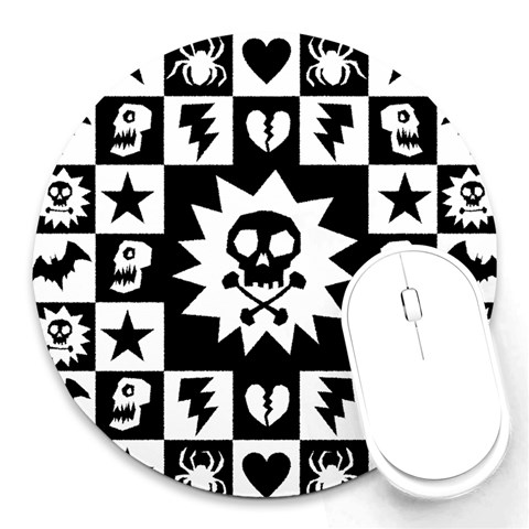 Gothic Punk Skull Round Mousepad from ArtsNow.com Front
