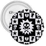 Gothic Punk Skull 3  Button