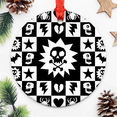 Gothic Punk Skull Ornament (Round) from ArtsNow.com Front