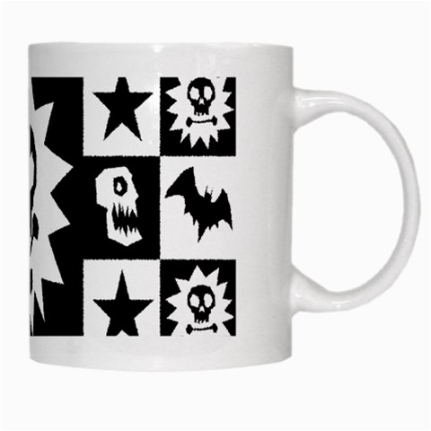 Gothic Punk Skull White Mug from ArtsNow.com Right
