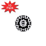 Gothic Punk Skull 1  Mini Button (10 pack) 