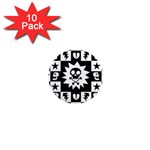 Gothic Punk Skull 1  Mini Magnet (10 pack) 