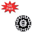 Gothic Punk Skull 1  Mini Button (100 pack) 