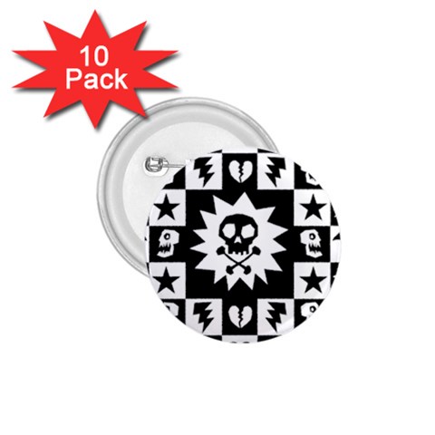 Gothic Punk Skull 1.75  Button (10 pack)  from ArtsNow.com Front