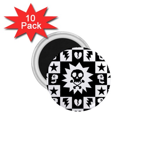 Gothic Punk Skull 1.75  Magnet (10 pack)  from ArtsNow.com Front