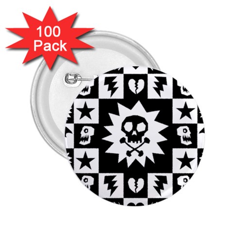 Gothic Punk Skull 2.25  Button (100 pack) from ArtsNow.com Front