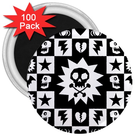 Gothic Punk Skull 3  Magnet (100 pack) from ArtsNow.com Front