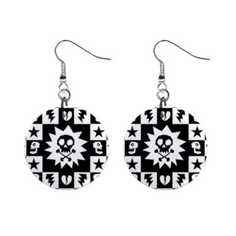 Gothic Punk Skull 1  Button Earrings from ArtsNow.com Front