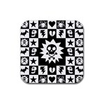 Gothic Punk Skull Rubber Coaster (Square)