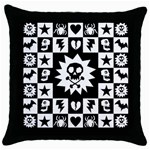 Gothic Punk Skull Throw Pillow Case (Black)