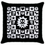 Gothic Punk Skull Throw Pillow Case (Black)