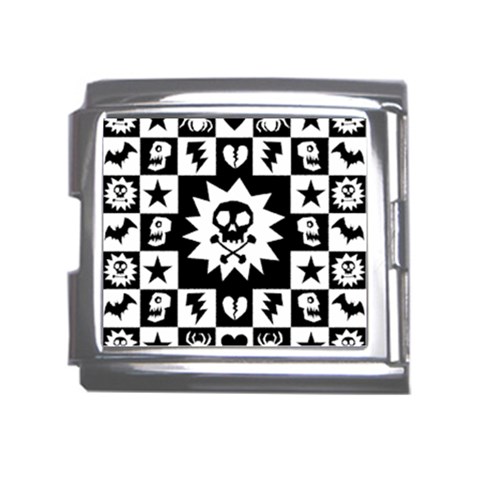 Gothic Punk Skull Mega Link Italian Charm (18mm) from ArtsNow.com Front