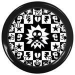 Gothic Punk Skull Wall Clock (Black)