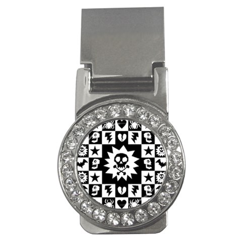 Gothic Punk Skull Money Clip (CZ) from ArtsNow.com Front