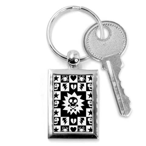 Gothic Punk Skull Key Chain (Rectangle) from ArtsNow.com Front