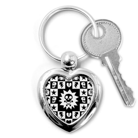 Gothic Punk Skull Key Chain (Heart) from ArtsNow.com Front