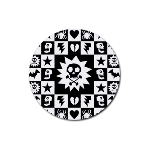 Gothic Punk Skull Rubber Coaster (Round) from ArtsNow.com Front
