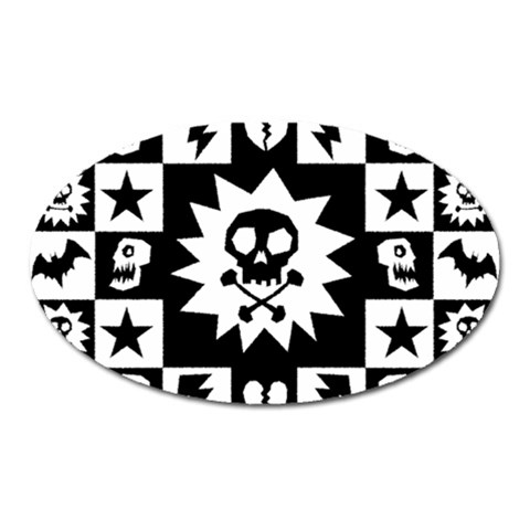 Gothic Punk Skull Magnet (Oval) from ArtsNow.com Front