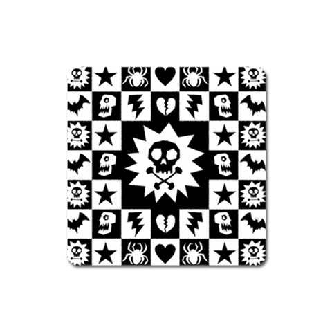 Gothic Punk Skull Magnet (Square) from ArtsNow.com Front