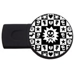 Gothic Punk Skull USB Flash Drive Round (2 GB)
