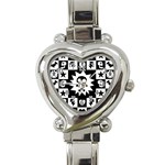 Gothic Punk Skull Heart Italian Charm Watch