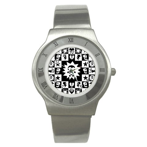 Gothic Punk Skull Stainless Steel Watch from ArtsNow.com Front