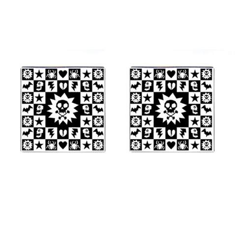 Gothic Punk Skull Cufflinks (Square) from ArtsNow.com Front(Pair)