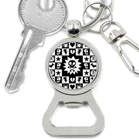 Gothic Punk Skull Bottle Opener Key Chain from ArtsNow.com Front