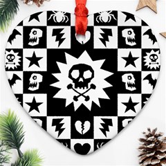 Gothic Punk Skull Heart Ornament (Two Sides) from ArtsNow.com Front