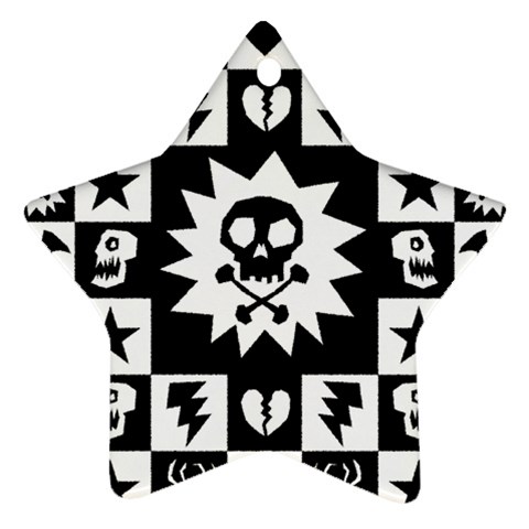 Gothic Punk Skull Star Ornament (Two Sides) from ArtsNow.com Front