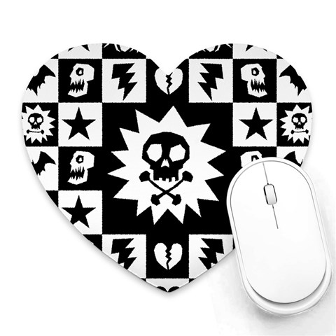 Gothic Punk Skull Mousepad (Heart) from ArtsNow.com Front