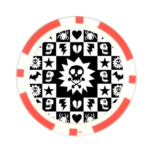 Gothic Punk Skull Poker Chip Card Guard from ArtsNow.com Front