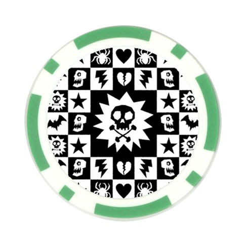Gothic Punk Skull Poker Chip Card Guard from ArtsNow.com Front