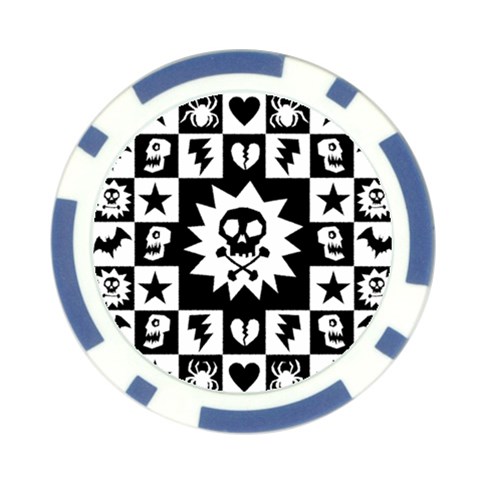 Gothic Punk Skull Poker Chip Card Guard from ArtsNow.com Front