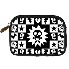 Gothic Punk Skull Digital Camera Leather Case from ArtsNow.com Front