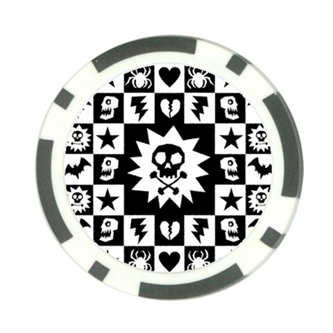 Gothic Punk Skull Poker Chip Card Guard (10 pack) from ArtsNow.com Front