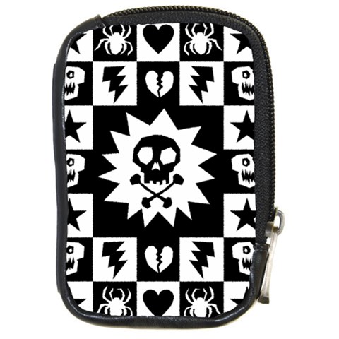 Gothic Punk Skull Compact Camera Leather Case from ArtsNow.com Front