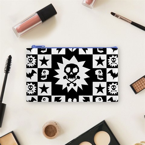 Gothic Punk Skull Cosmetic Bag (Small) from ArtsNow.com Front