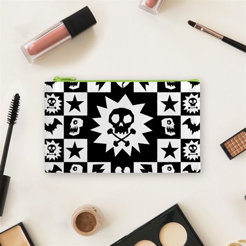 Gothic Punk Skull Cosmetic Bag (Small) from ArtsNow.com Front