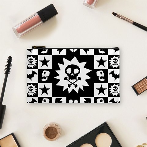 Gothic Punk Skull Cosmetic Bag (Small) from ArtsNow.com Front
