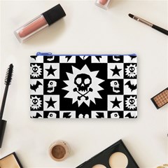 Gothic Punk Skull Cosmetic Bag (Small) from ArtsNow.com Front