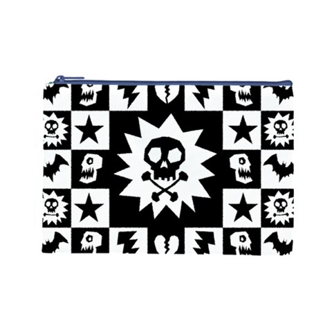 Gothic Punk Skull Cosmetic Bag (Large) from ArtsNow.com Front
