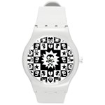 Gothic Punk Skull Round Plastic Sport Watch Medium