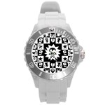 Gothic Punk Skull Round Plastic Sport Watch Large