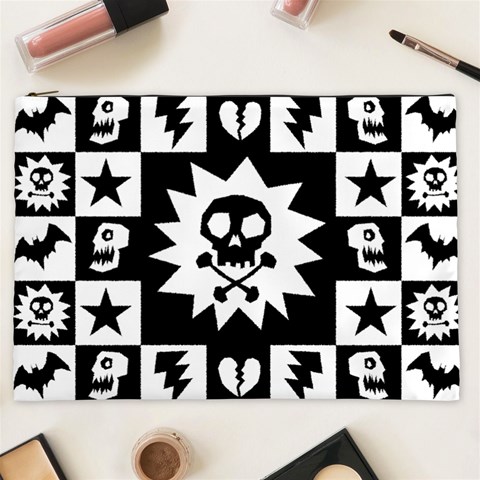 Gothic Punk Skull Cosmetic Bag (XXL) from ArtsNow.com Front