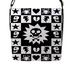 Gothic Punk Skull Flap Closure Messenger Bag (Large)