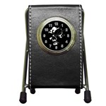 Gothic Skull Pen Holder Desk Clock