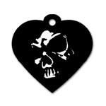 Gothic Skull Dog Tag Heart (One Side)